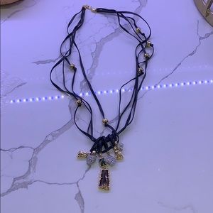 Alexis Bittar leather charm necklace